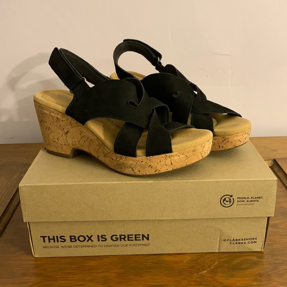 Clarks Wedge Giselle Flora Black